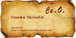 Csonka Oszvald névjegykártya